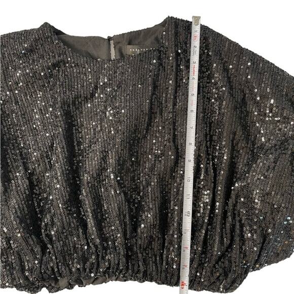 NWT Endless Rose Black Sequin Bubbly Puff Matching Set. CROP TOP & SKORTS XS - Picture 3 of 9